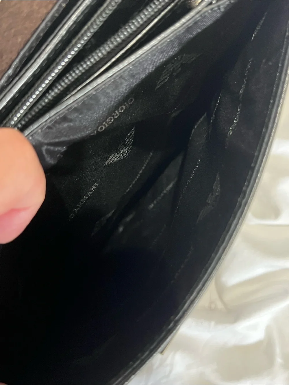 Vintage Giorgio Armani leather messenger bag